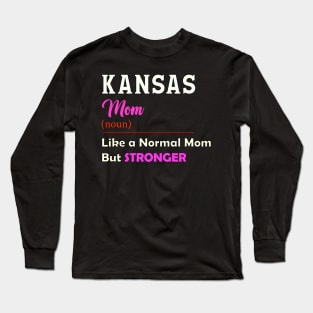 Kansas Stronger Mom Long Sleeve T-Shirt